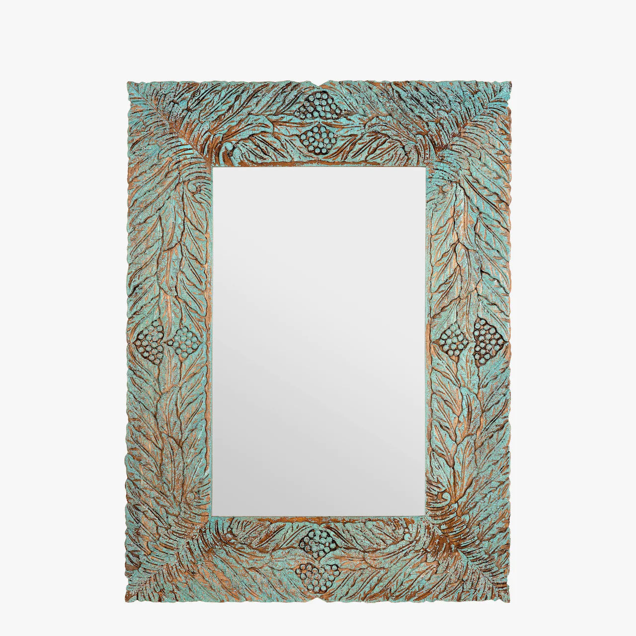 Bohemian Peacock Carved Wall Mirror