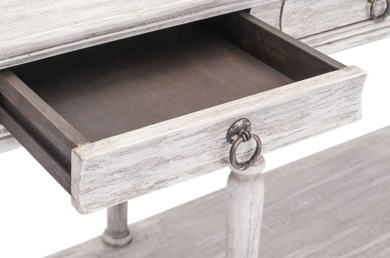 Ferrand Farmhouse Gray Wash Buffet Table with Drawers - Chic and Functional
