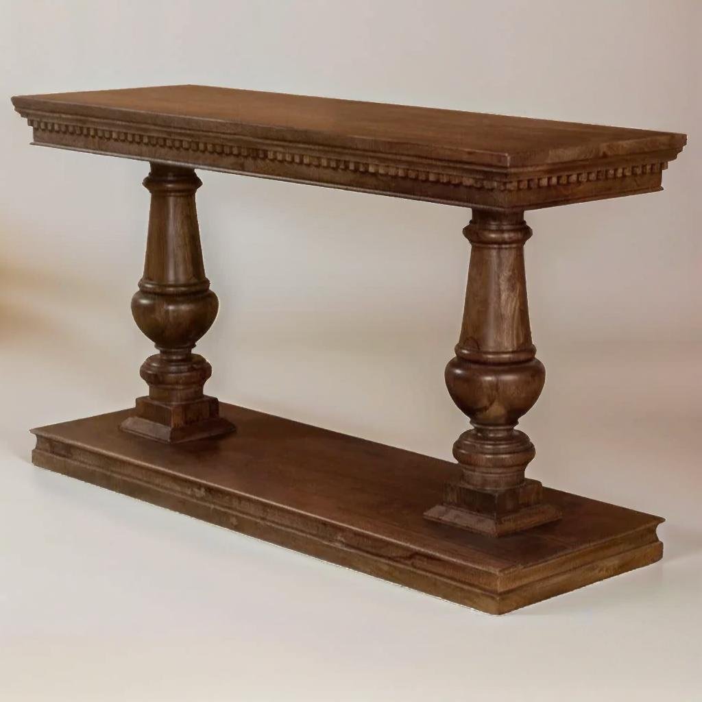 Majestic Manor Pedestal Console Table - Elegant and Timeless
