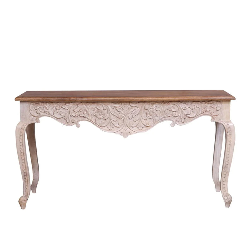 Elegant Floral Carved Console Table