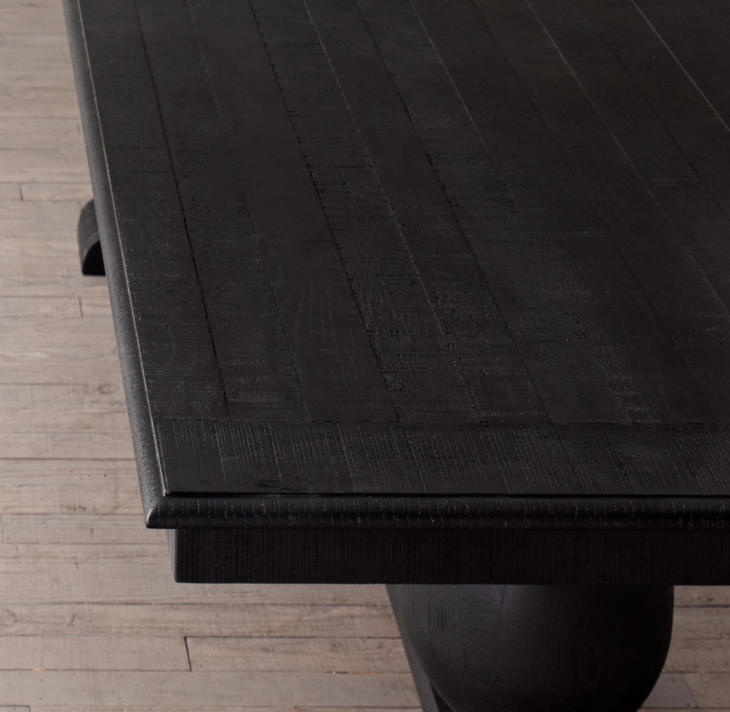 Elegant Charcoal Pedestal Dining Table