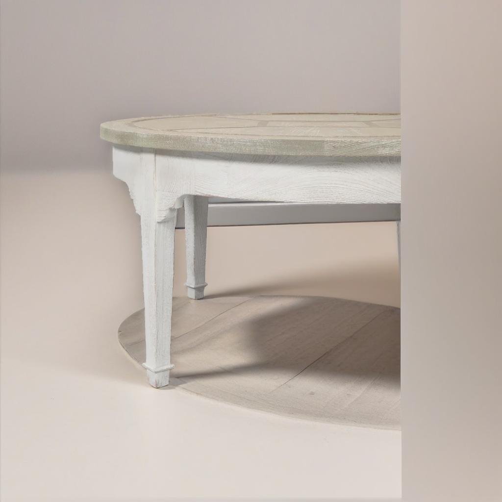 Elegant Round Vineyard-Inspired Coffee Table